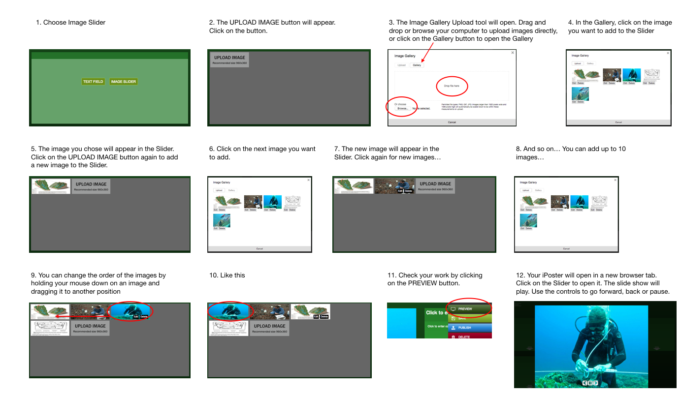 How do I create a slideshow in my iPoster?