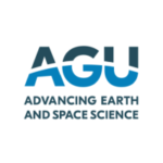 AGU logo: Big letters A.G. and U half dark blue and half light blue sit above the words 'Advancing Earth and Space Science'.