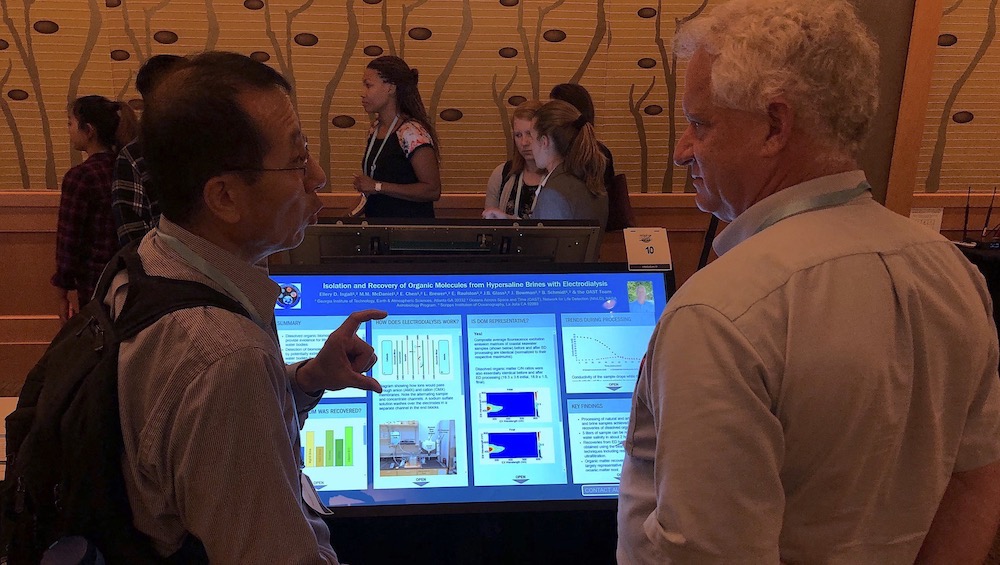 eLightning iPosterSession touch screen presentation at AbSciCon 2019. The search for life.