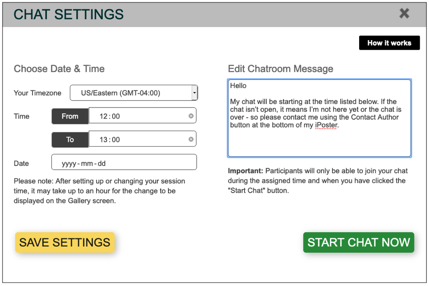 Chat Instructions Iposter Sessions