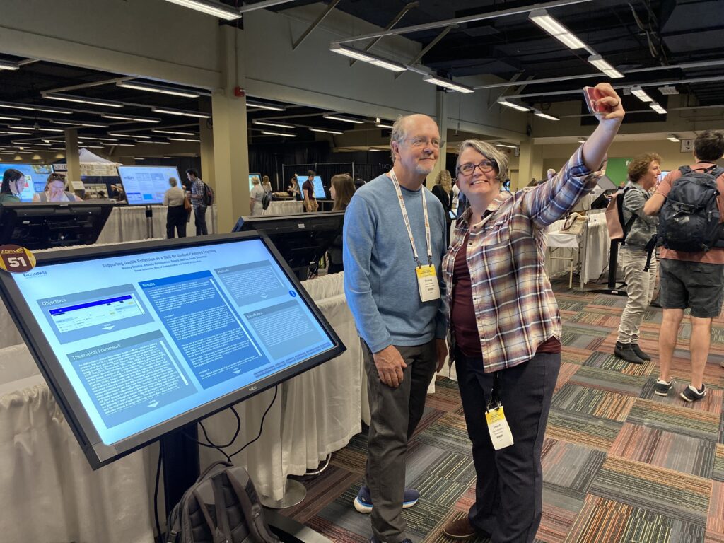 Presenters taking a selfie in the i-Presentation hall at the American Educational Research Association AERA 2023 Annual Meeting 