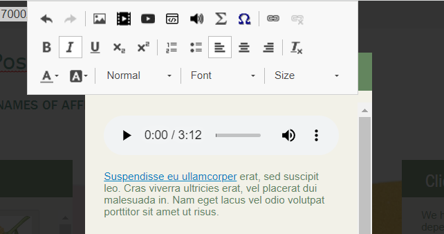 Hyperlink successfully added to content box in iPoster editor. 