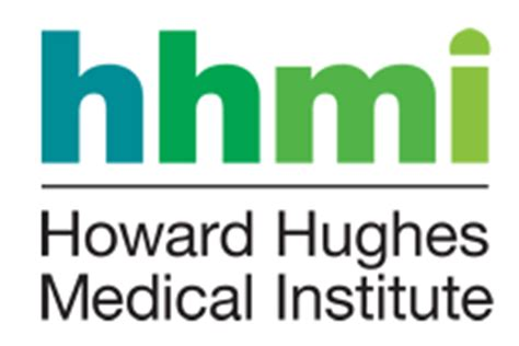Logo for Howard Hughes Medical Institute. The letters 'HHMI' written in green and blue heavy text above the words, 'Howard Hughes Medical Institute'.